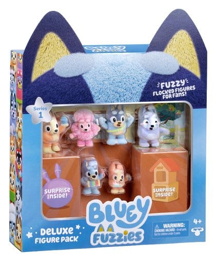 Bluey Fuzzies - Set di figure peluche deluxe, Moose Toys