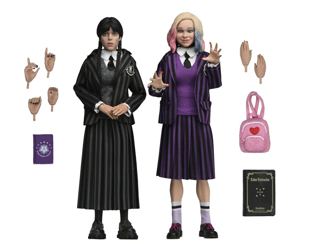 Action Figure 2 Pack Wednesday Addams (Uniforme Nevermore) e Enid Sinclair 20 cm – NECA