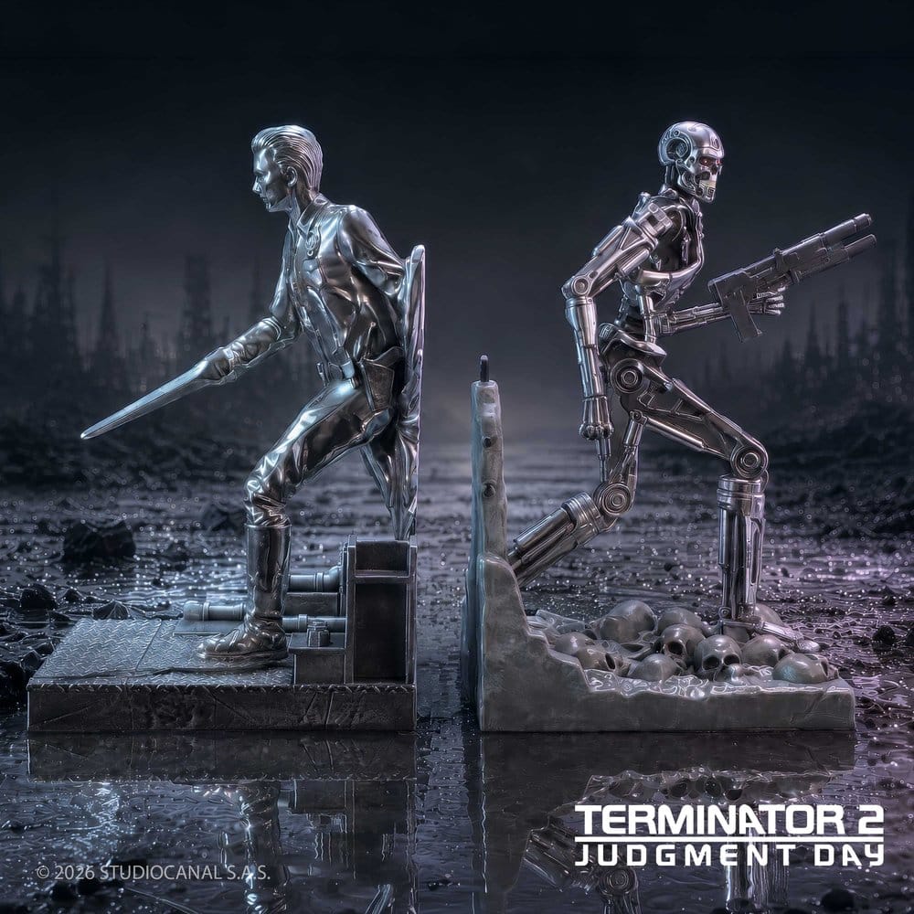 Fermaporte Terminator 2 T-1000 vs T-800 in resina, 19 cm, Nemesis Now
