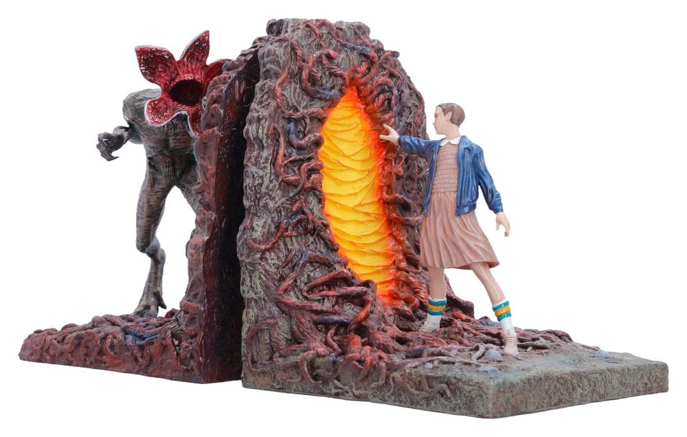 Fermaporte Stranger Things Il Sottosopra con Demogorgone ed Eleven, 18 cm, Nemesis Now
