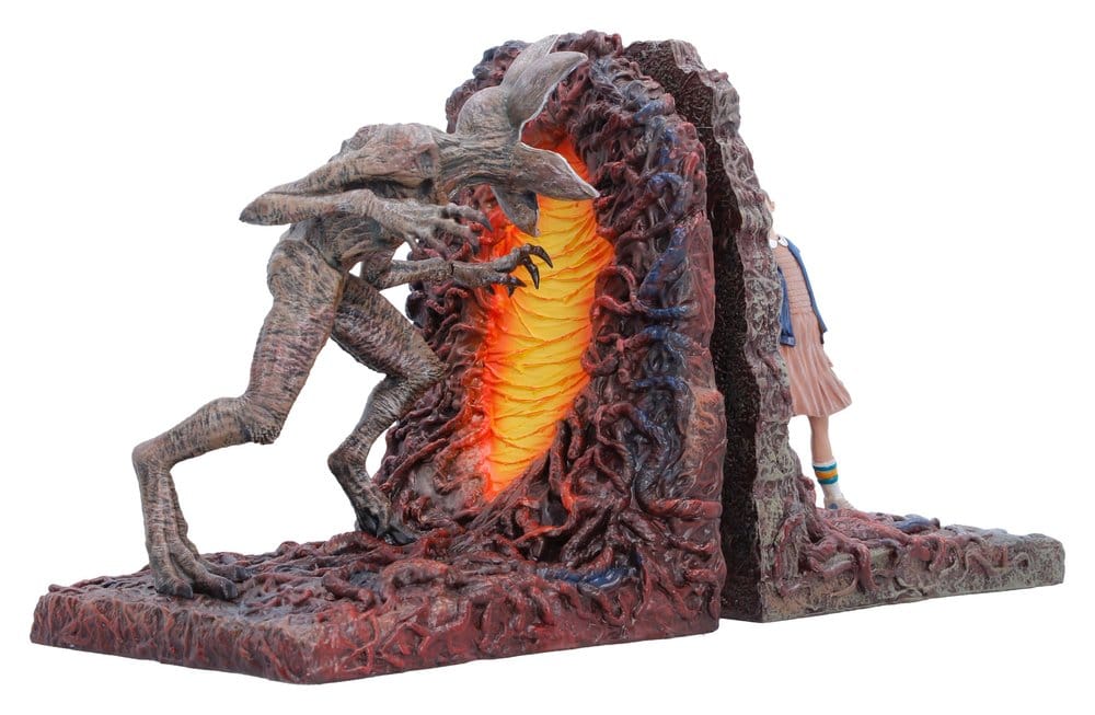 Fermaporte Stranger Things Il Sottosopra con Demogorgone ed Eleven, 18 cm, Nemesis Now