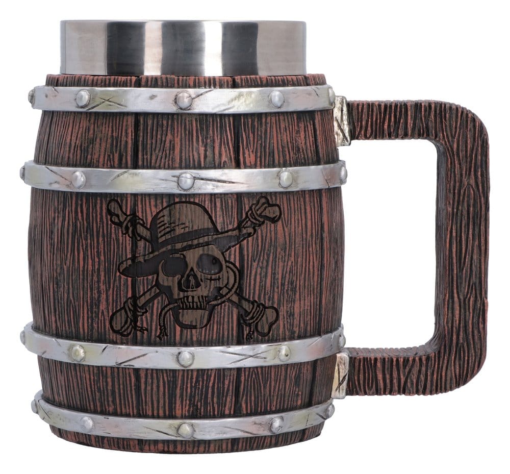 Boccale a botte One Piece con teschio Jolly Roger, 16 cm, Nemesis Now