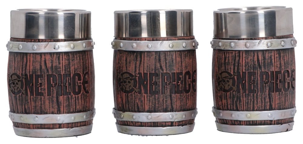 Set di bicchierini One Piece a forma di barile, 8 cm, Nemesis Now