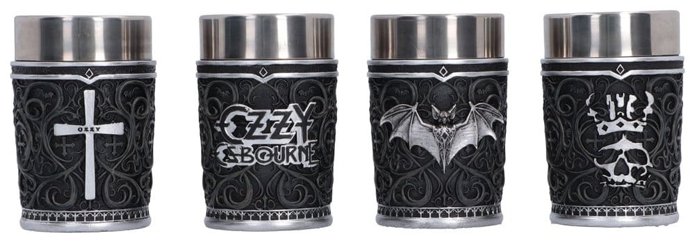 Set di 4 bicchierini Ozzy Osbourne Prince of Darkness, 9 cm, Nemesis Now