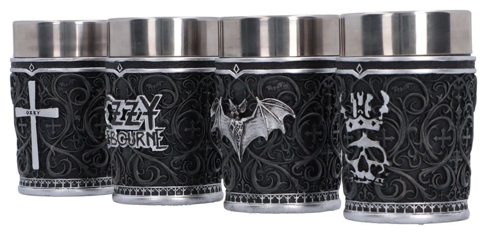 Set di 4 bicchierini Ozzy Osbourne Prince of Darkness, 9 cm, Nemesis Now