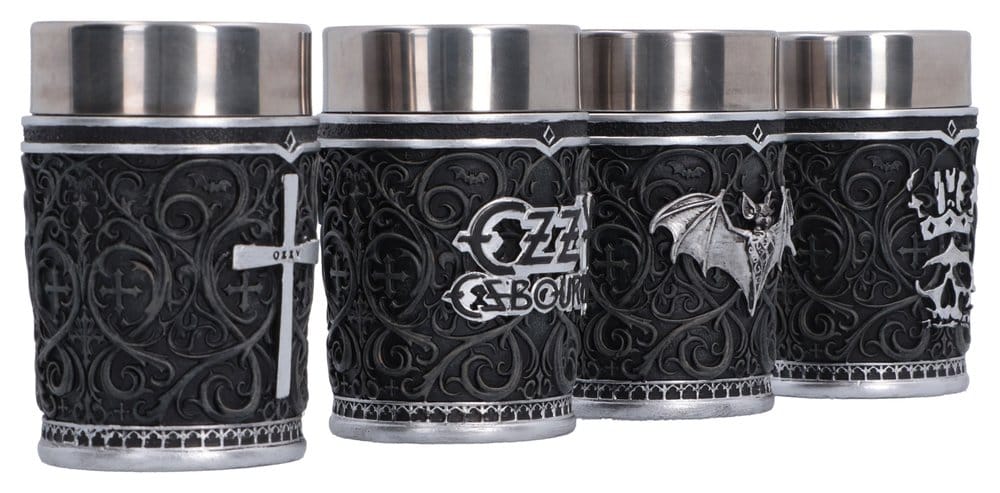 Set di 4 bicchierini Ozzy Osbourne Prince of Darkness, 9 cm, Nemesis Now