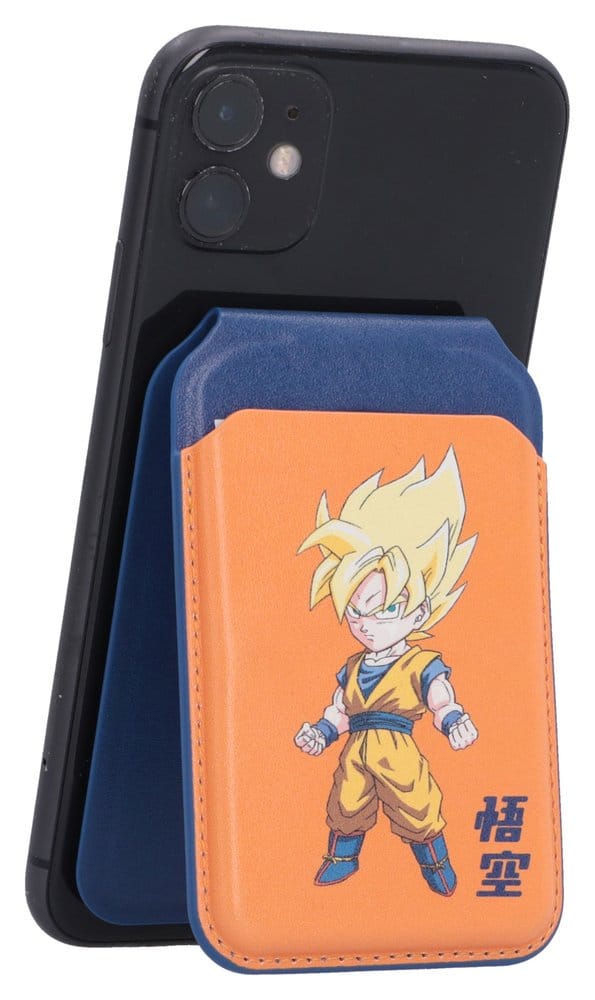 Portacarte MagSafe Dragon Ball Z Super Saiyan Goku con simbolo Kame, 10 cm, Nemesis Now