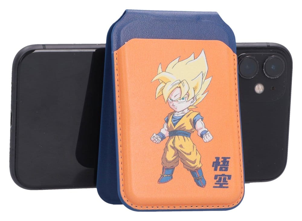 Portacarte MagSafe Dragon Ball Z Super Saiyan Goku con simbolo Kame, 10 cm, Nemesis Now