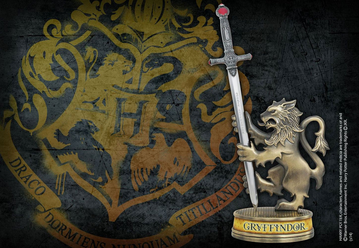 Aprilettere Spada di Grifondoro Harry Potter con Supporto a Forma di Leone, 21 cm, Noble Collection