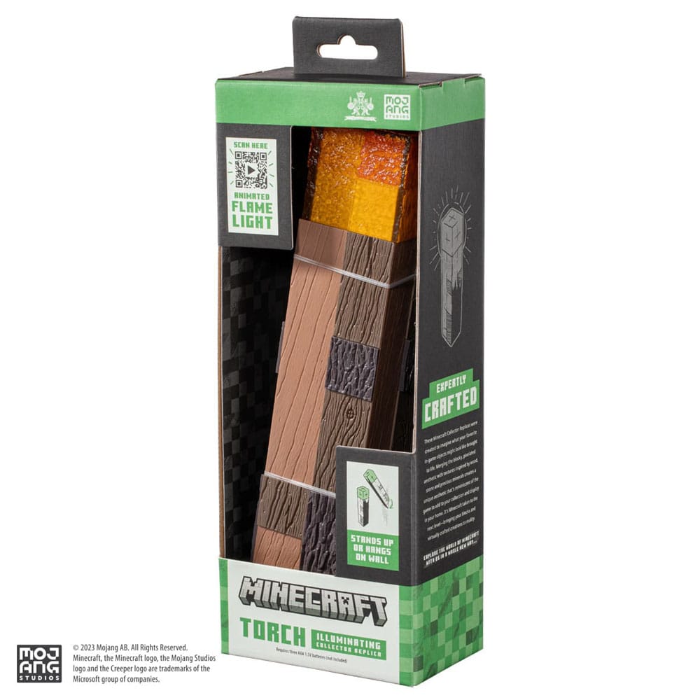 Minecraft Torcia LED 25 cm – Replica Illuminante con Sensore Tattile Noble Collection