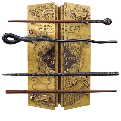 Harry Potter Collezione Bacchette dei Malandrini - Set di 4 con mappa espositiva, Noble Collection