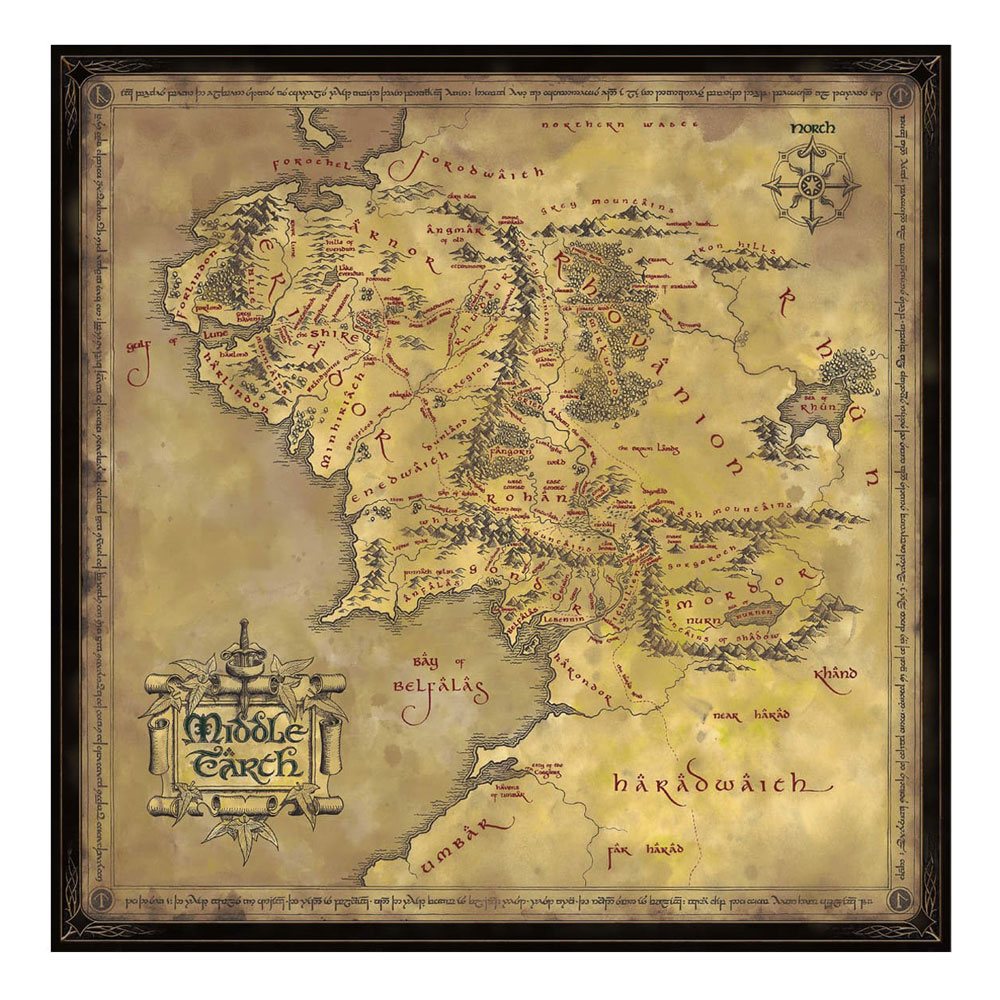 Puzzle Il Signore degli Anelli Mappa della Terra di Mezzo (1000 pezzi) - Noble Collection