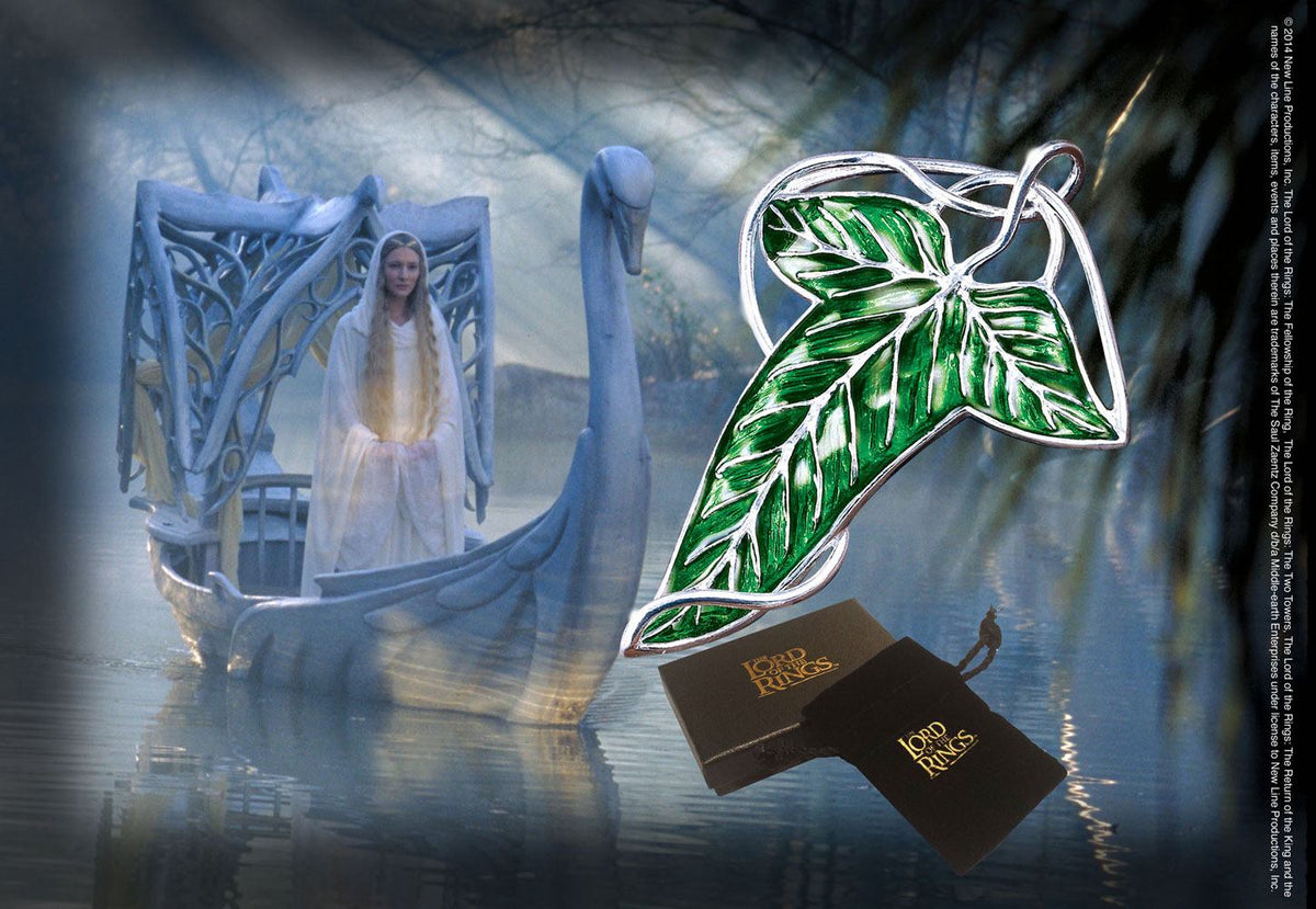 Spilla Foglia Elfica Lord of the Rings – Argento Placcato e Smalto Verde – Noble Collection