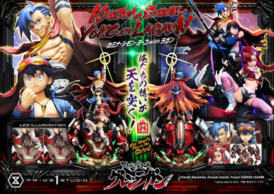 Gurren Lagann Statua 1/4 Kamina, Simon & Yoko con Lagann Deluxe Bonus Version 97 cm Prime 1 Studio