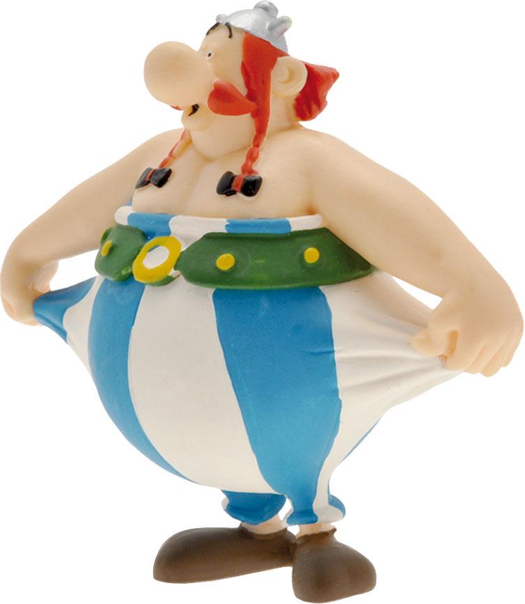 Asterix Figura Obelix che regge i pantaloni 8 cm Plastoy