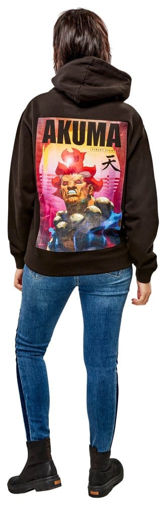 Felpa con cappuccio Street Fighter Akuma Reverse Taglia S