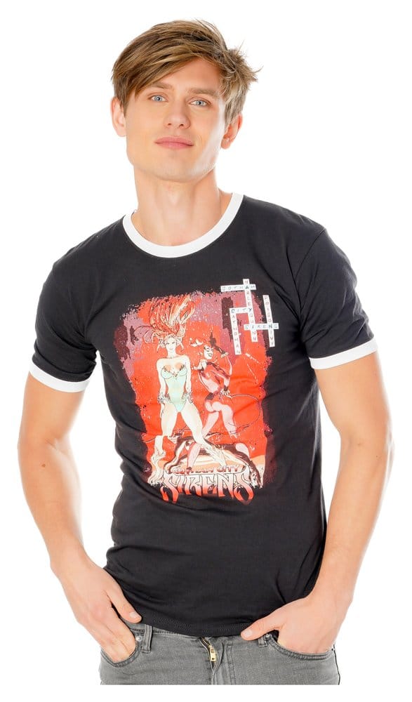 Maglietta Gotham City Sirens Crossword Black Ringer XXL - DC Comics