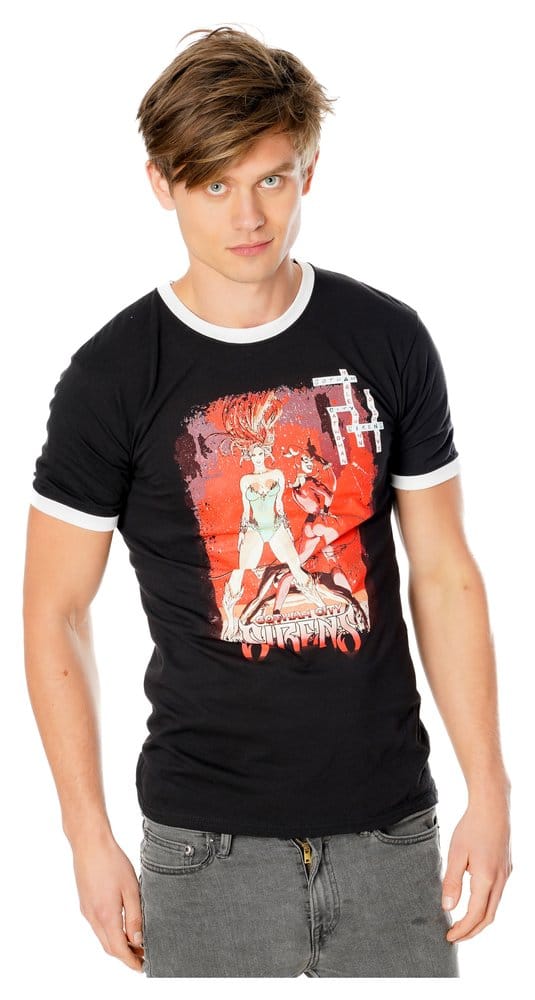 Maglietta Gotham City Sirens Crossword Black Ringer XXL - DC Comics