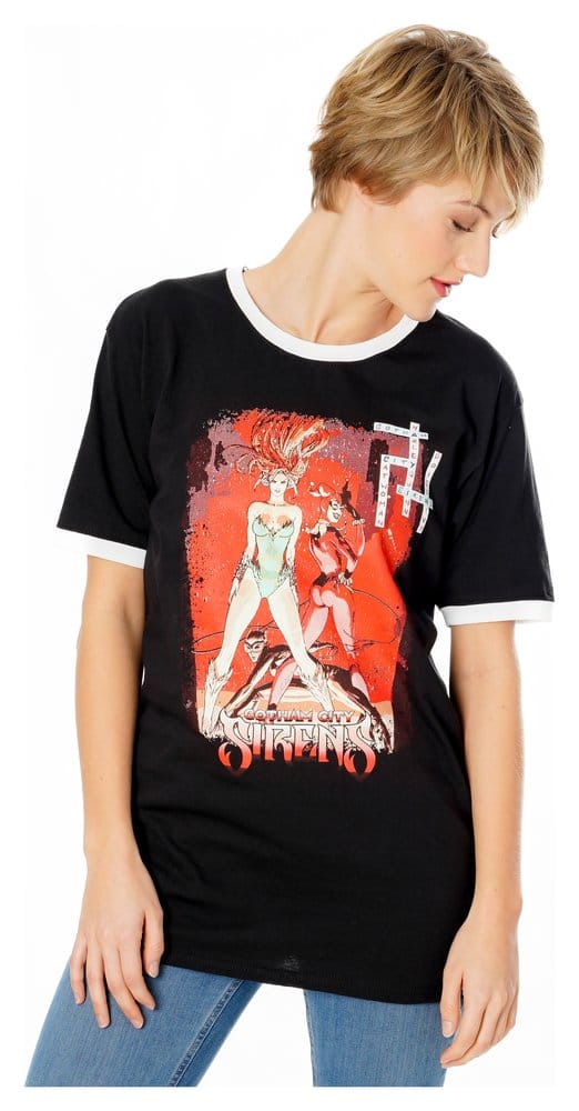 Maglietta Gotham City Sirens Crossword Black Ringer XXL - DC Comics