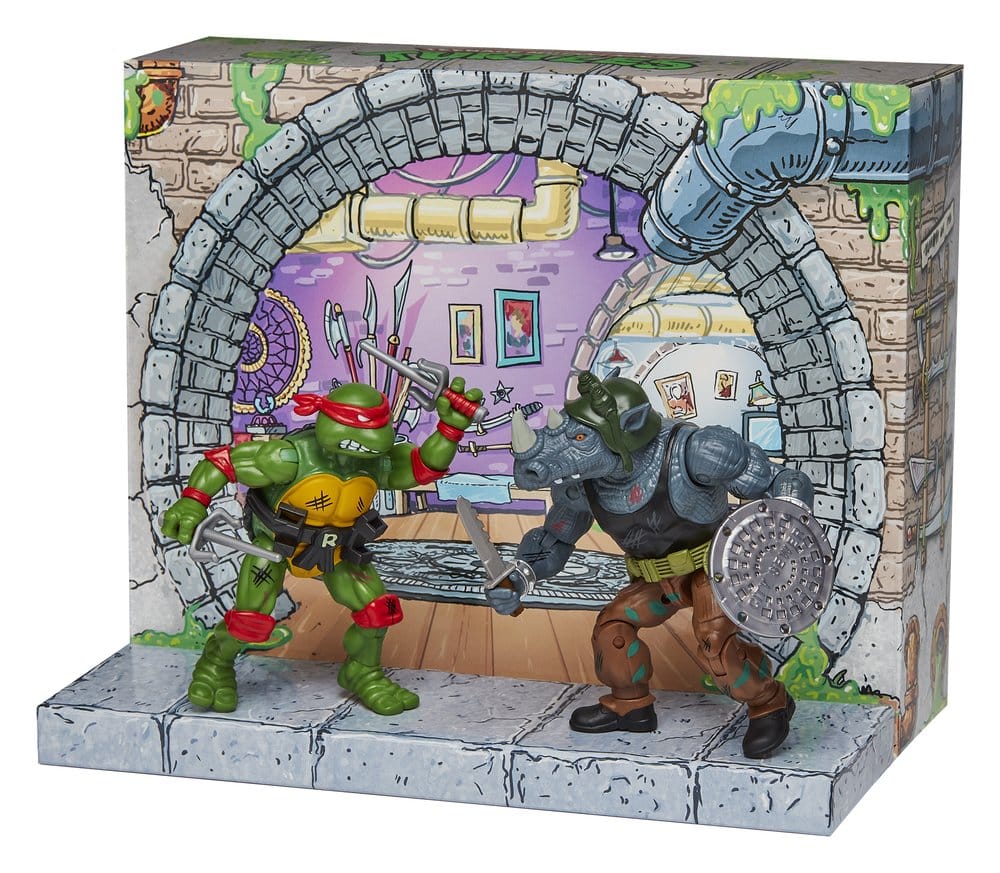 Tartarughe Ninja: Action Figure Remastered Raphael vs. Rocksteady - Playmates