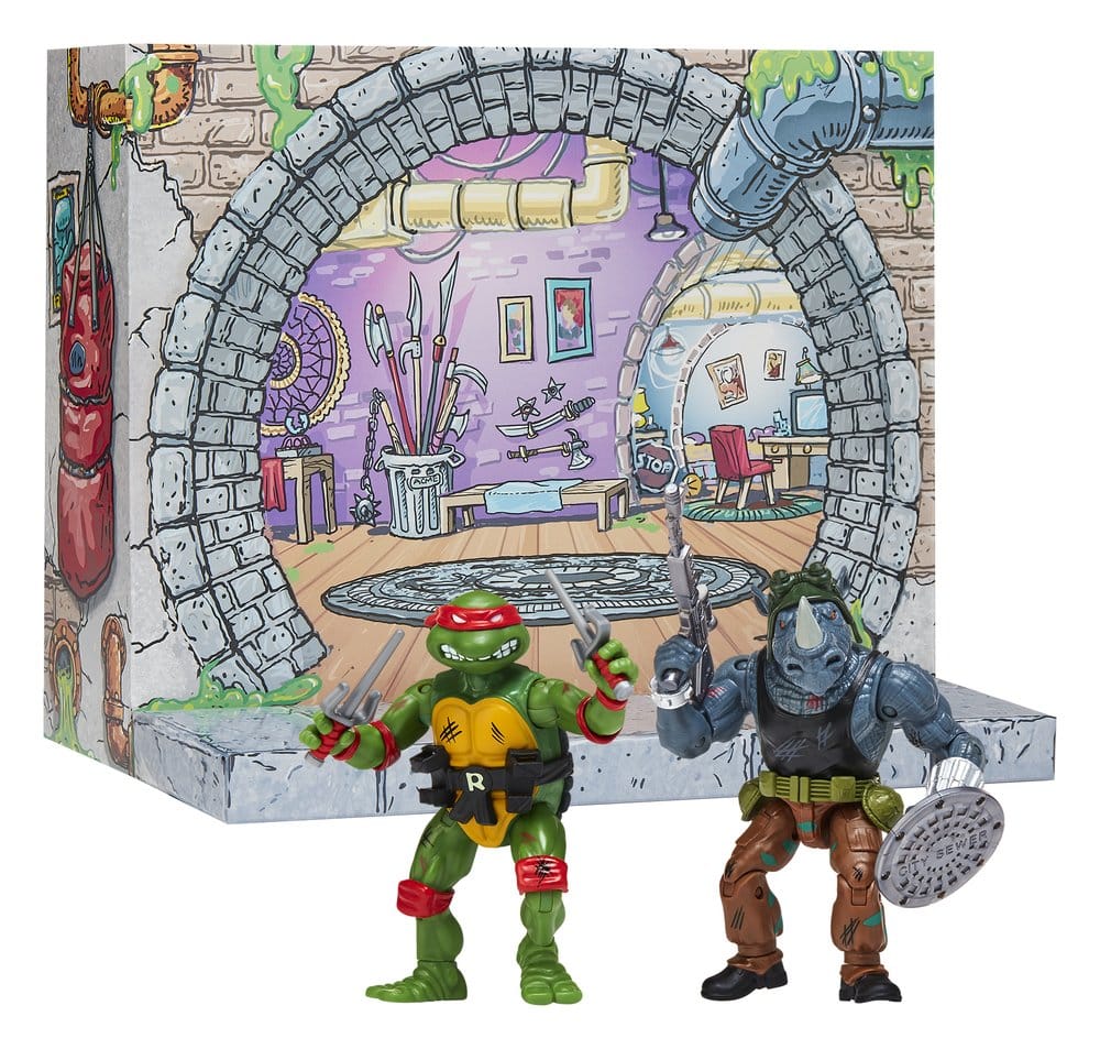 Tartarughe Ninja: Action Figure Remastered Raphael vs. Rocksteady - Playmates