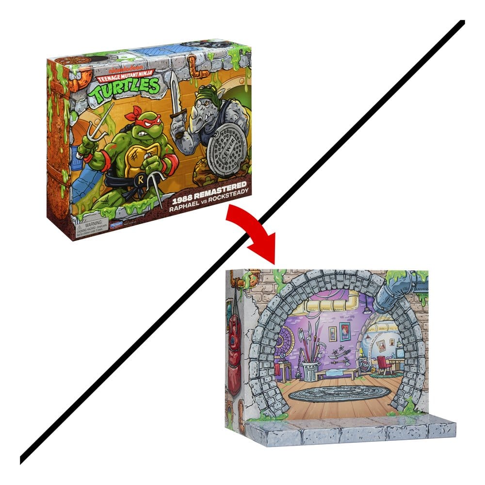 Tartarughe Ninja: Action Figure Remastered Raphael vs. Rocksteady - Playmates