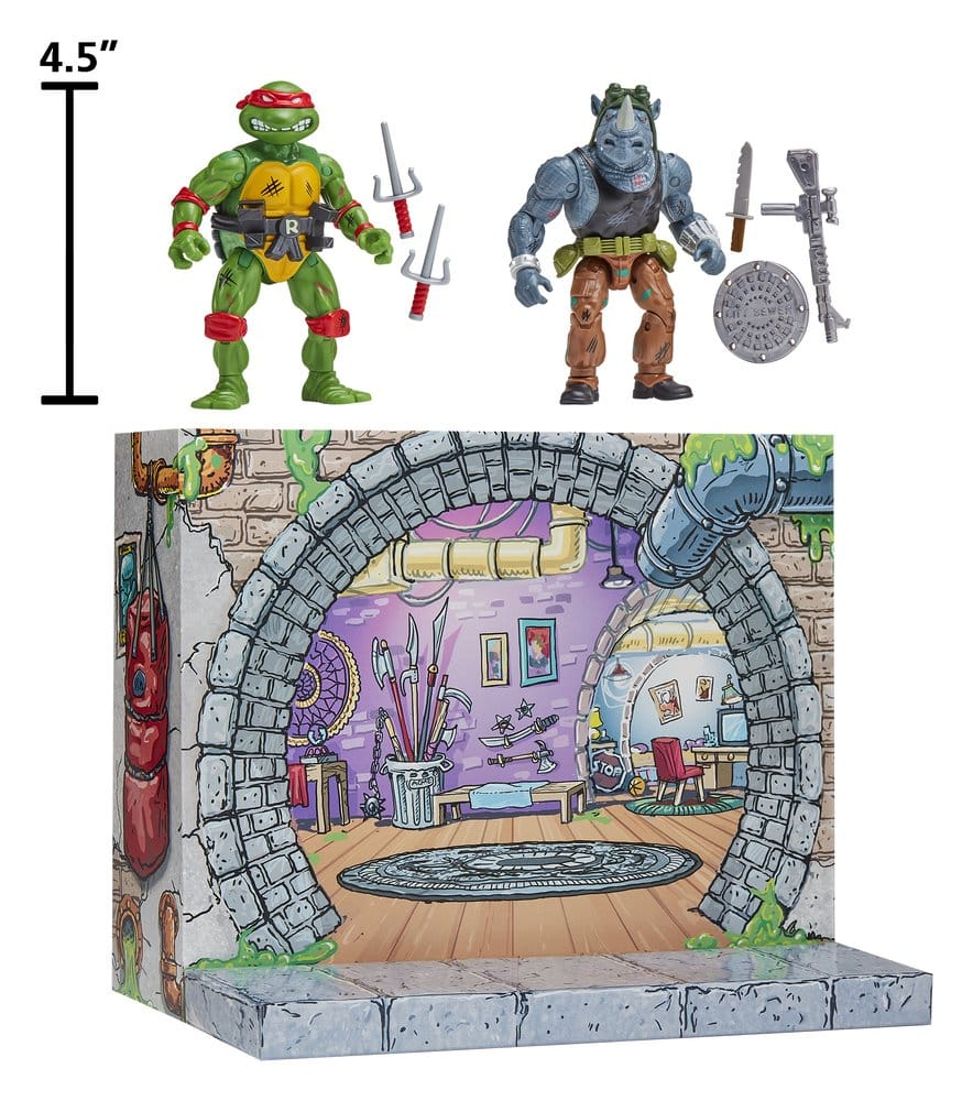 Tartarughe Ninja: Action Figure Remastered Raphael vs. Rocksteady - Playmates