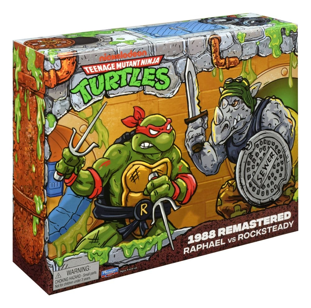 Tartarughe Ninja: Action Figure Remastered Raphael vs. Rocksteady - Playmates