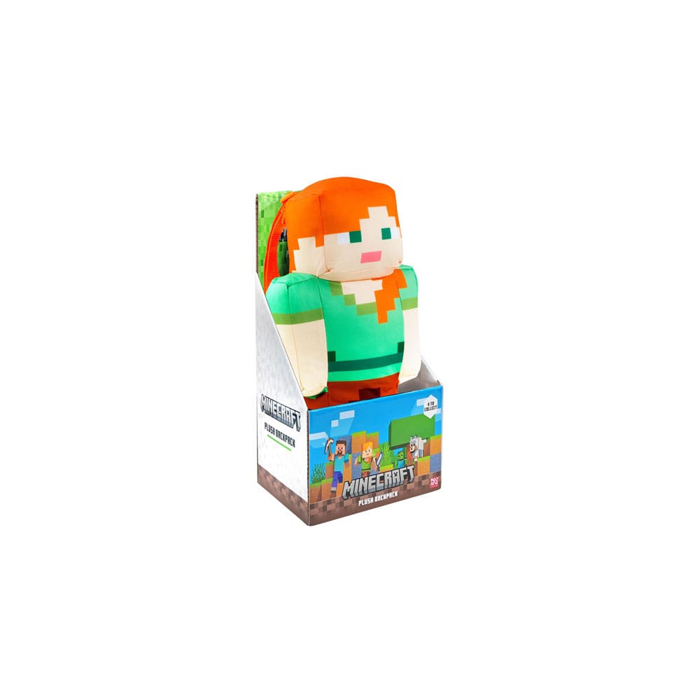 Minecraft Peluche Zaini 30 cm Assortimento (4) - Steve, Alex, Creeper, Zombie - PMI