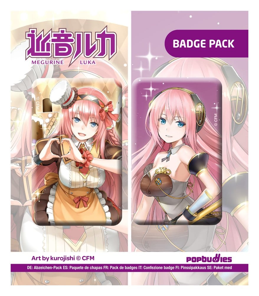Vocaloid Spille Megurine Luka, confezione da 2, illustrazione di kurojish - POPbuddies