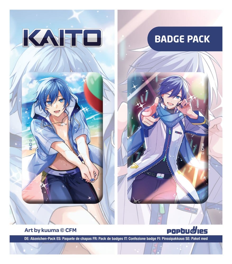 Vocaloid Spille Kaito, confezione da 2, illustrazioni di kuuma - POPbuddies