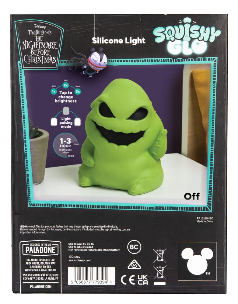 Lampada Nightmare Before Christmas Oogie Boogie SquishyGlo in Silicone Ricaricabile 16 cm Paladone