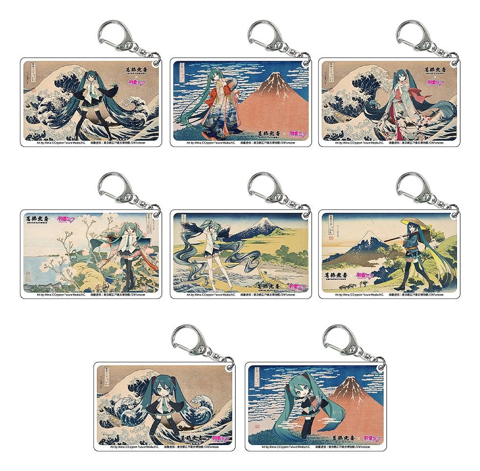 Katsushika Hokusai x Hatsune Miku Portachiavi in Acrilico a Sorpresa, Set da 8 - Presence
