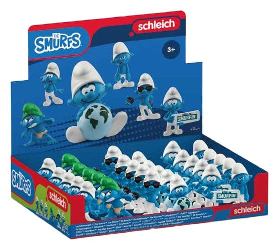 I Puffi – Espositore con 30 Mini-Figurine in PVC, 6 modelli diversi