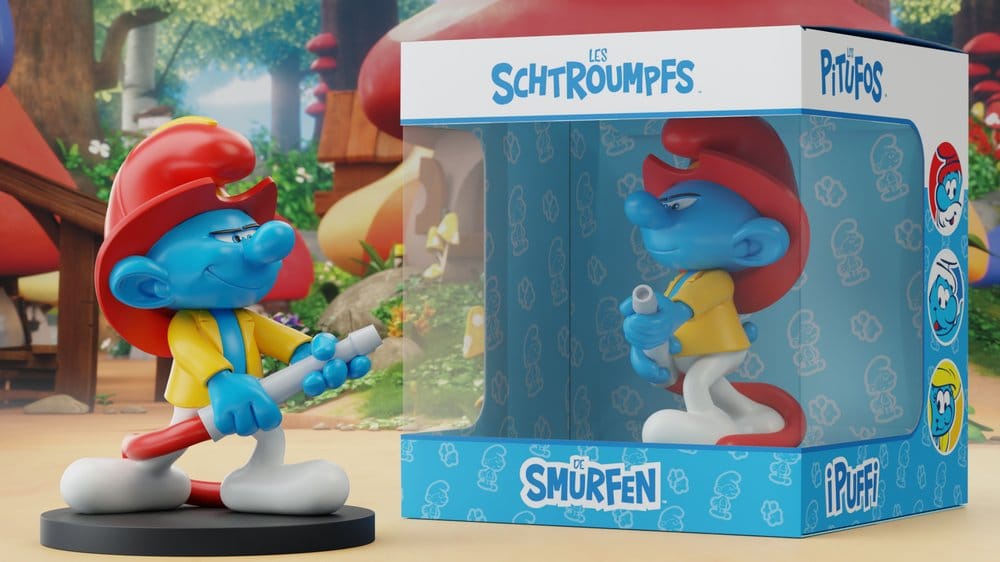 Statua Puffo Vigile del Fuoco in Resina 12 cm - The Smurfs - Puppy