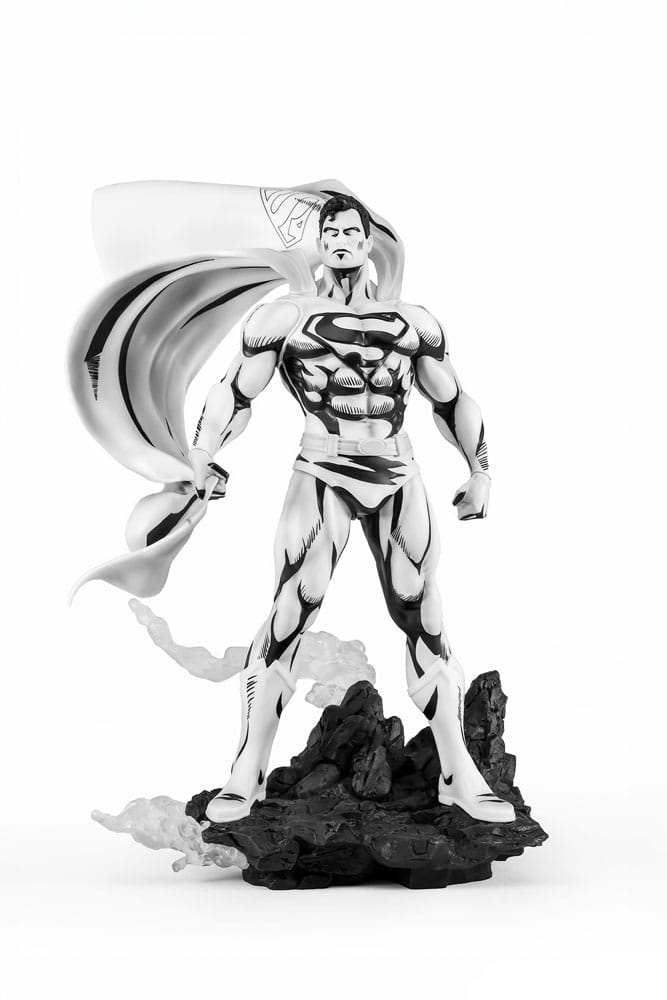 Statua Superman Man of Steel in PVC 1/8 SDCC 2024 versione bianco e nero 36 cm PureArts