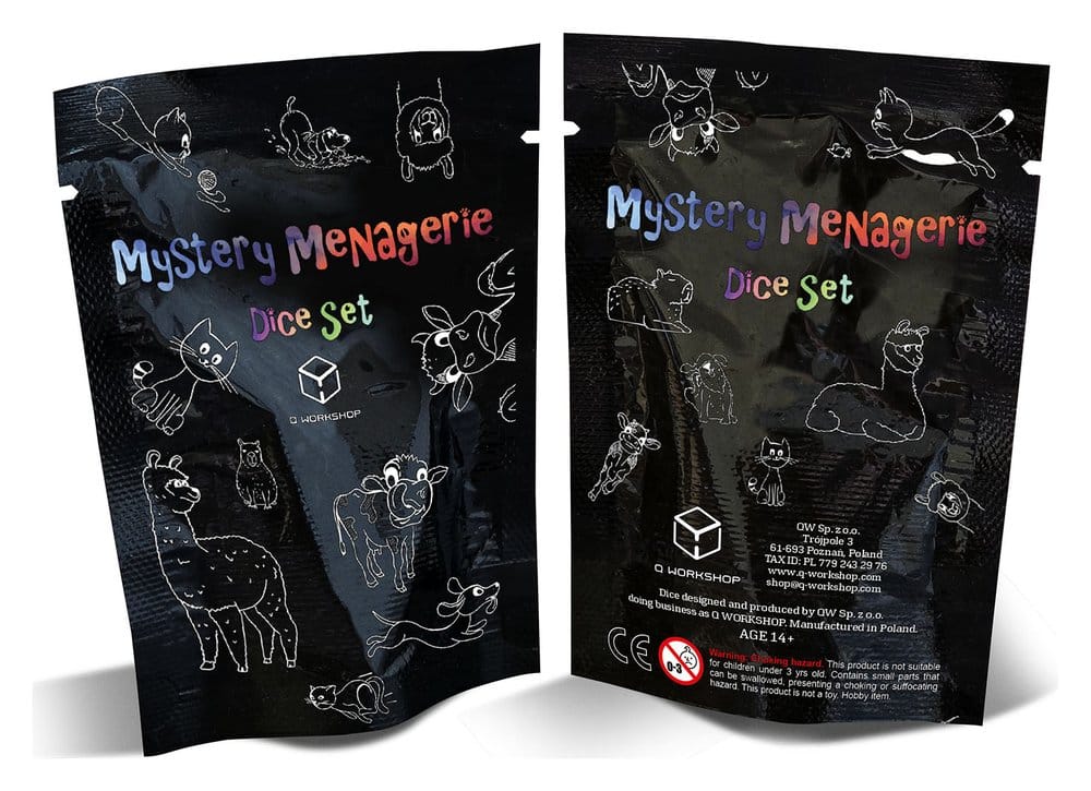 Q Workshop Mystery Menagerie - Scatola da 12 Set di Dadi Misteriosi