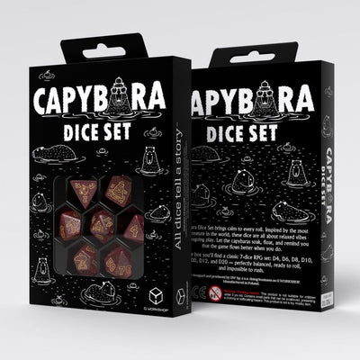 Set di 7 Dadi Capybara Chillo – Q Workshop
