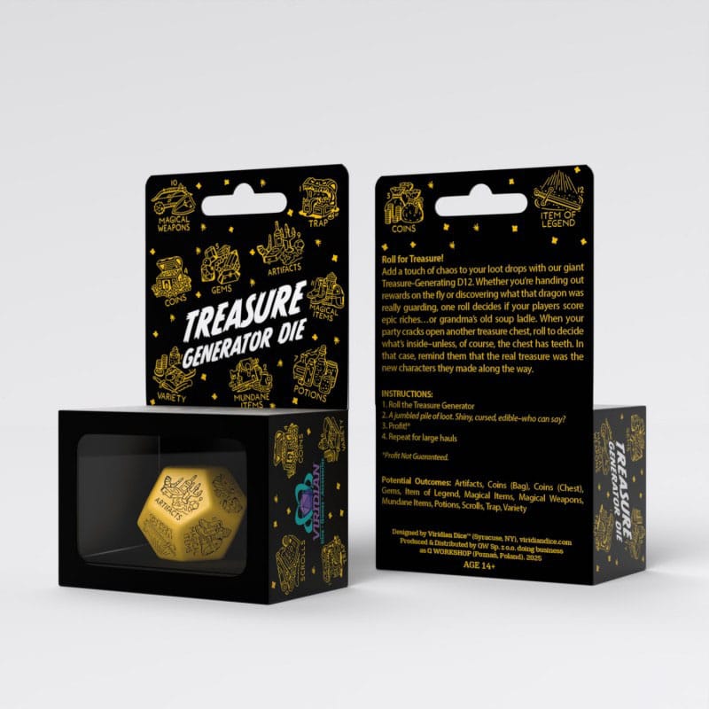 Viridian Jumbo Dado Generatore di Tesori D12 Giallo - Q Workshop