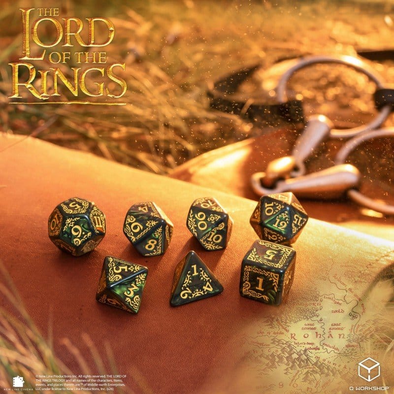 Set di 7 Dadi Il Signore degli Anelli Rohan - Q Workshop