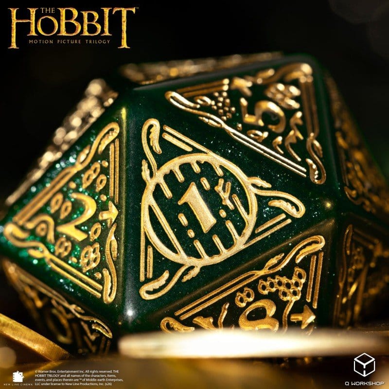 The Hobbit Spindown Jumbo D20 Dado TCG Verde Smeraldo Q Workshop