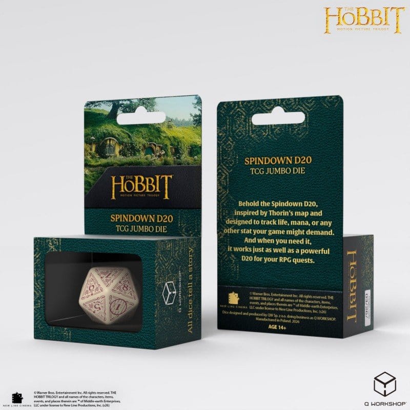 The Hobbit Spindown Jumbo D20 Terra - Dado da Gioco Q Workshop