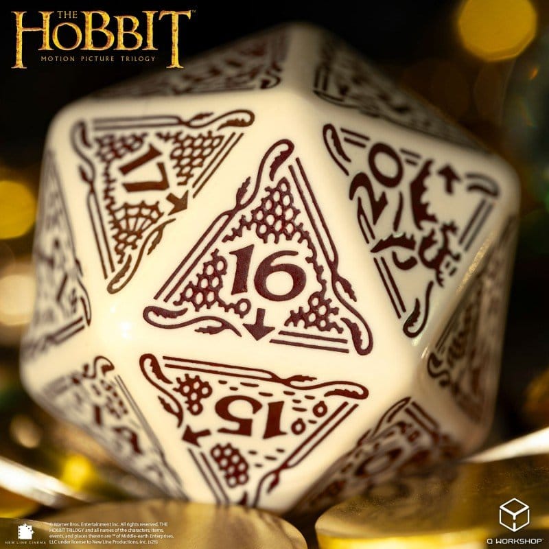 The Hobbit Spindown Jumbo D20 Terra - Dado da Gioco Q Workshop