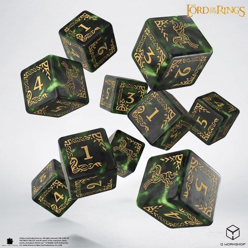 Il Signore degli Anelli: set di 10 dadi D6 Rohan di Q Workshop