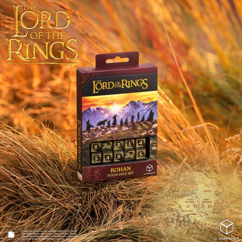 Il Signore degli Anelli: set di 10 dadi D6 Rohan di Q Workshop