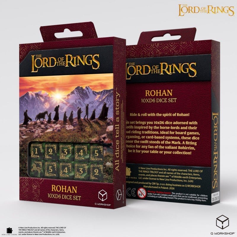 Il Signore degli Anelli: set di 10 dadi D6 Rohan di Q Workshop