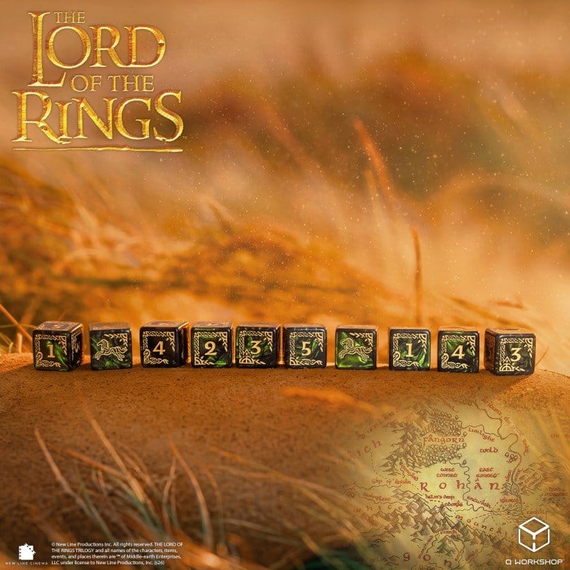 Il Signore degli Anelli: set di 10 dadi D6 Rohan di Q Workshop