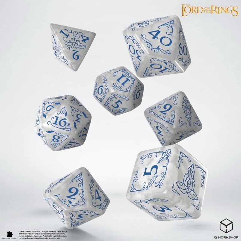 Set di 7 Dadi Il Signore degli Anelli Rivendell (Pietra) - Q Workshop