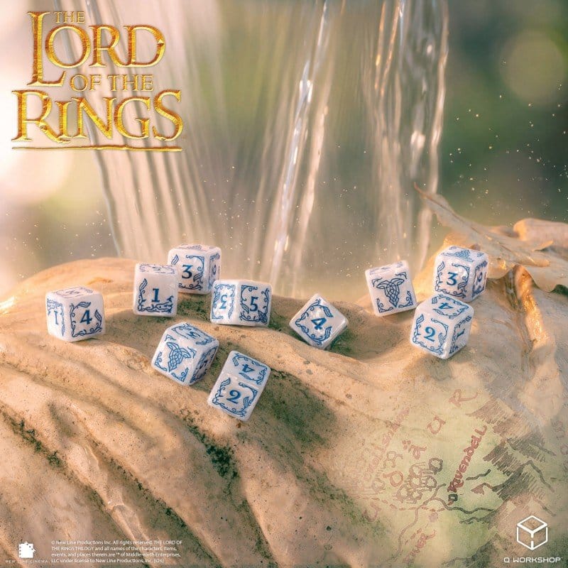 Il Signore degli Anelli: set di 10 dadi D6 Rivendell (Stone) - Q Workshop