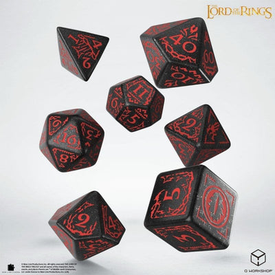 Set di 7 Dadi Il Signore degli Anelli Mordor - Q Workshop